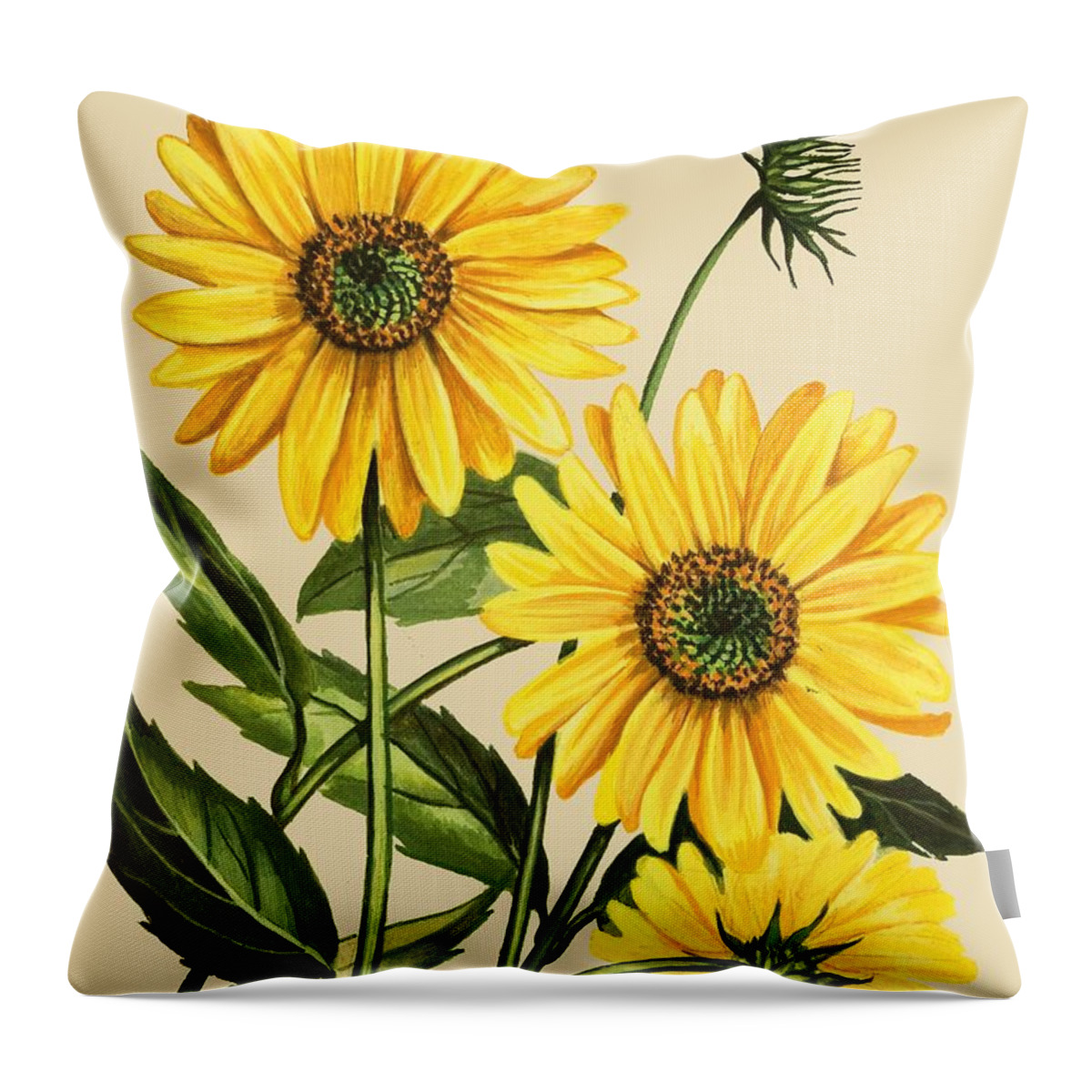 Multicolor 18x18 Easily Distracted by Boots Watercolor Sunflower Cowgirl Throw Pillow Vintage Southern Tees By Clousky Co 